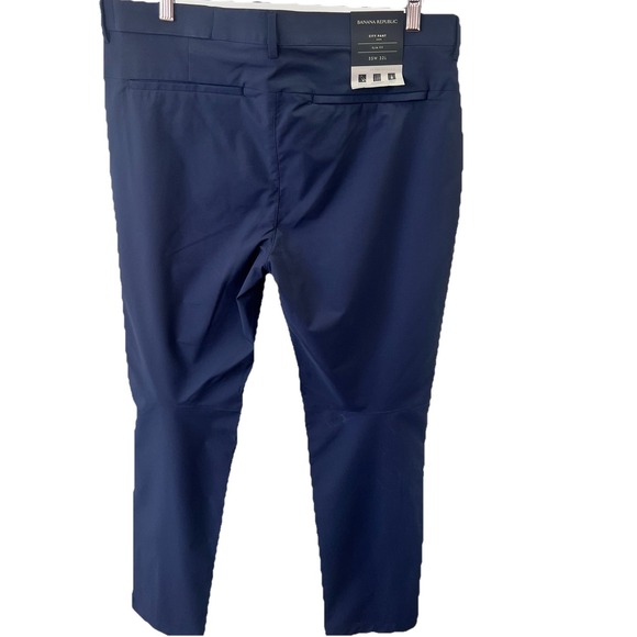Banana Republic Men's Slim Fit City Pants Performance Flat Front Blue 35x32 NWT - Picture 3 of 7